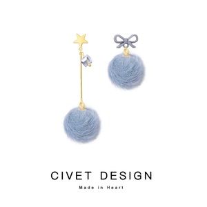Cute blue earrings with two designs